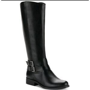 Style & Co Women's Black Maliaa Size 7.5M Buckled Round Toe Riding Boots NIB